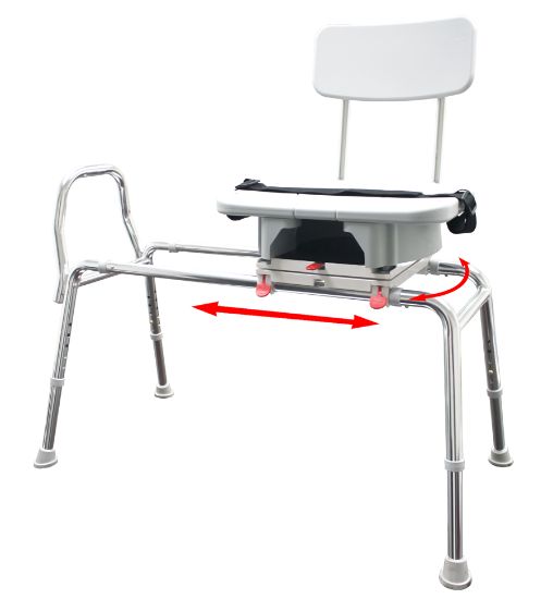 Picture of Swivel Sliding Transfer Bench, regular, with cut-out